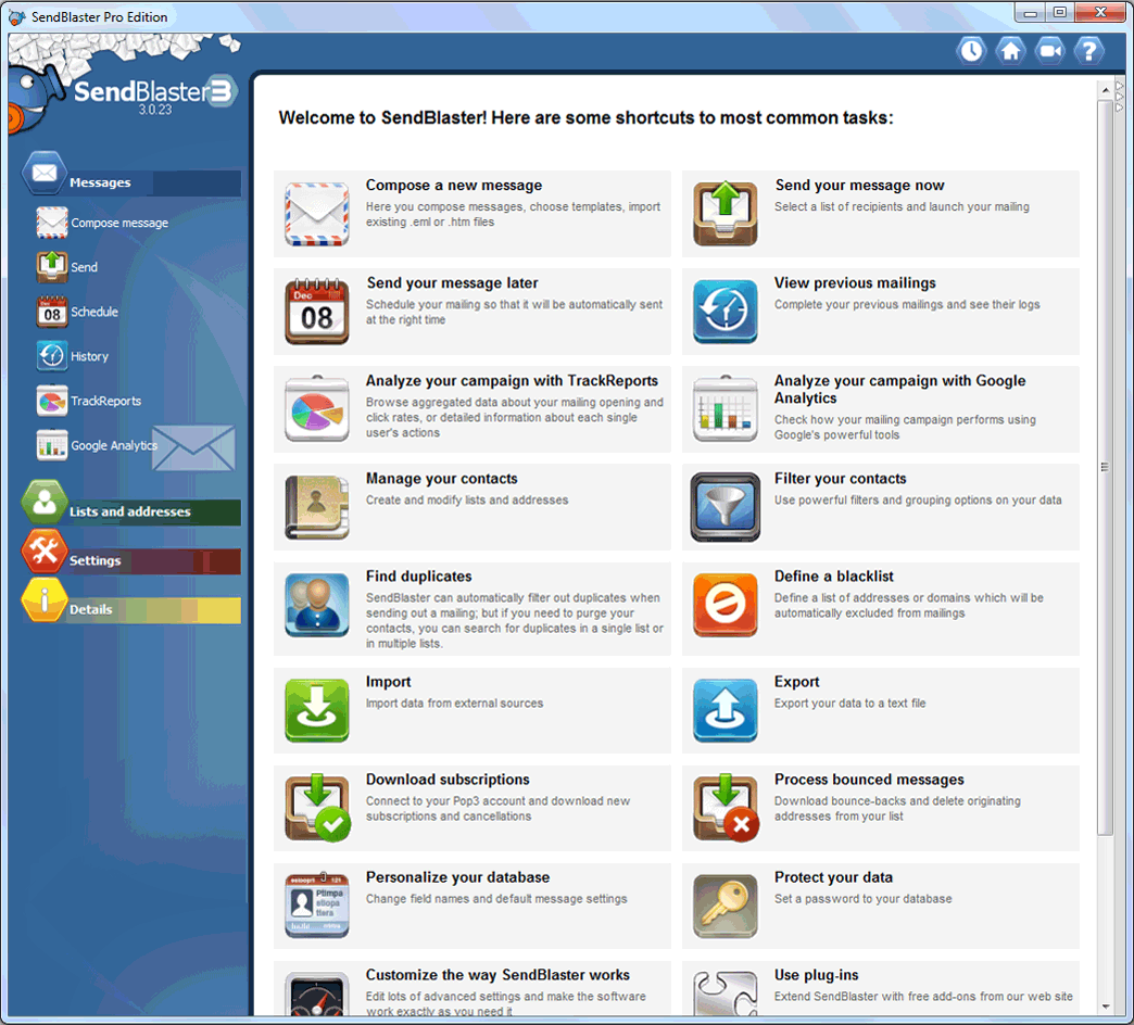 Sendblaster 3.1.6 screenshot