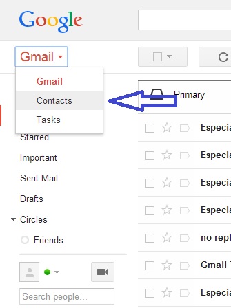 Export Gmail contacts in csv