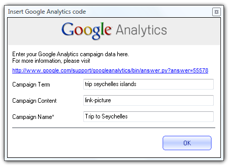 How to insert Google Analytics links into emails