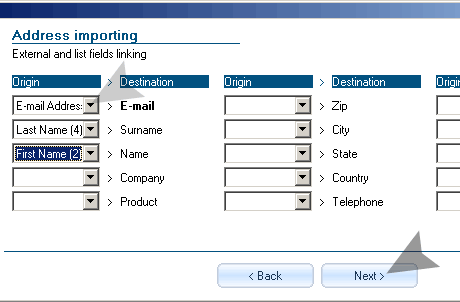 sendblaster field importing how to