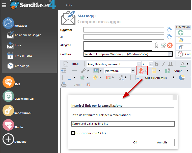 Come inserire un link di cancellazione dalla newsletter