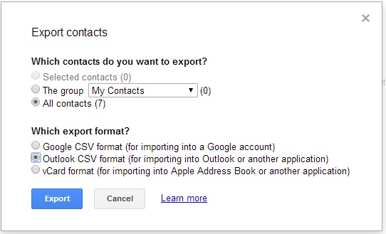 Guardar contactos de Gmail a Disco